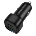 Зарядно за автомобил – Borofone (BZ34B) – USB-C + USB-A, PD20W, QC3.0, Dual Port, 38W – Черен