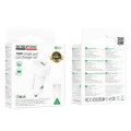 Зарядно за автомобил – Borofone (BZ34) – включен USB-A/C кабел, Single USB-A, 18W QC/FCP/AFC – Бял