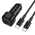 Зарядно за автомобил – Borofone (BZ34A Cloud) – включен Type-C кабел, Single Type-C, PD20W, 12–24V – Черен
