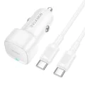 Зарядно за автомобил – Borofone (BZ34A Cloud) – включен Type-C кабел, Single Type-C, PD20W, 12–24V – Бял