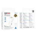 Зарядно за автомобил – Borofone (BZ34B Cloud) – включен Type-C кабел, USB-C + USB-A, PD20W, QC3.0, 38W – Бял