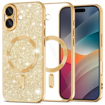 Калъф за iPhone 17 - Techsuit - Luxury Glitter MagSafe - Златист