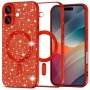 Калъф за iPhone 17 - Techsuit - Luxury Glitter MagSafe - Червен