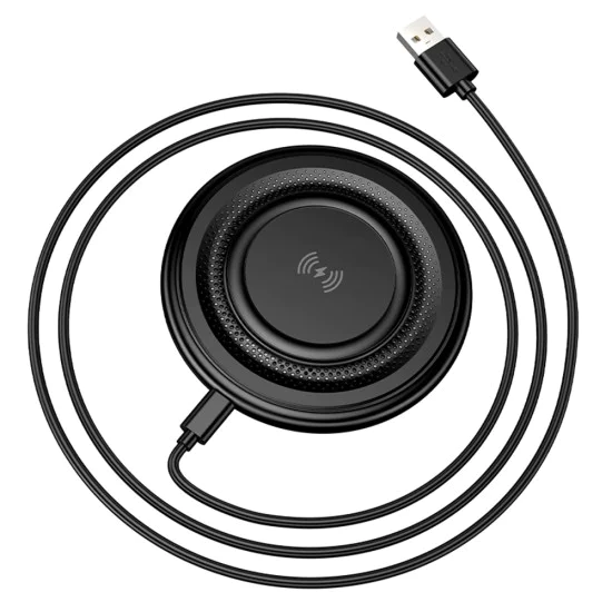 Безжично зарядно – Borofone (BQ40 Crown) – включен Type-C кабел, 15W – Черен