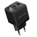 Зарядно за стена – Borofone (BN19 Intenso) – USB + Type-C, PD20W QC3.0 – Черен