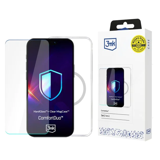 Калъф за iPhone 16 Pro Max - 3mk - [Опаковка] ComfortDuo Glass + MagCase - Прозрачен
