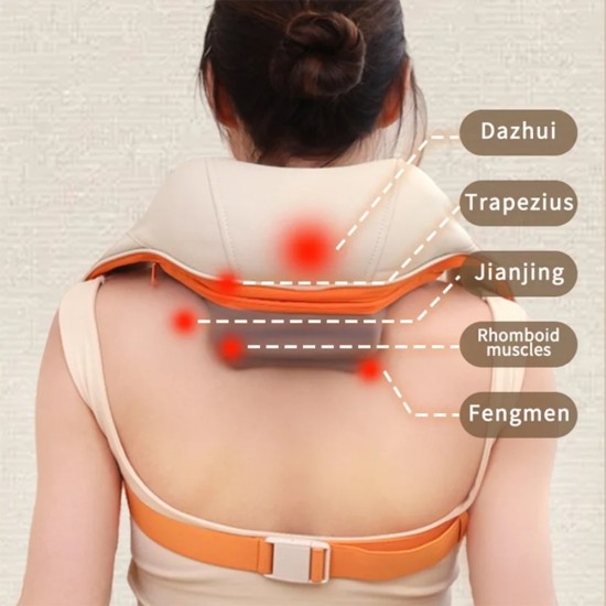 Масажор за врат – Yesido Neck Massager (MG16) – 3 режима, топлинна терапия, шиацу, 2000mAh – Бежов