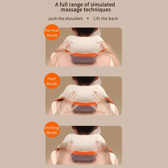 Масажор за врат – Yesido Neck Massager (MG16) – 3 режима, топлинна терапия, шиацу, 2000mAh – Бежов