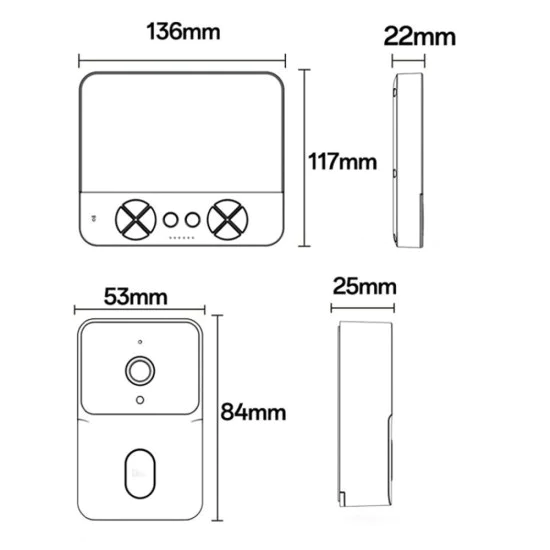 Видео домофон – Yesido Wireless Video Intercom Doorbell (KM27) – 2.4G, 2K HD, 1000mAh, 4.3 екран – Бял