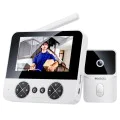 Видео домофон – Yesido Wireless Video Intercom Doorbell (KM27) – 2.4G, 2K HD, 1000mAh, 4.3 екран – Бял