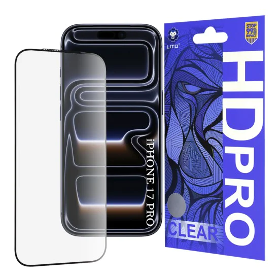 Протектор за iPhone 17 Pro - Lito - HD Pro Clear - Черен