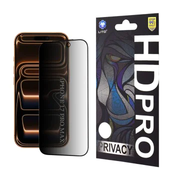 Протектор за iPhone 17 Pro Max - Lito - HD Pro Privacy - Черен