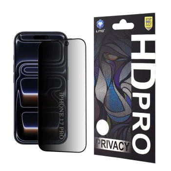 Протектор за iPhone 17 Pro - Lito - HD Pro Privacy - Черен