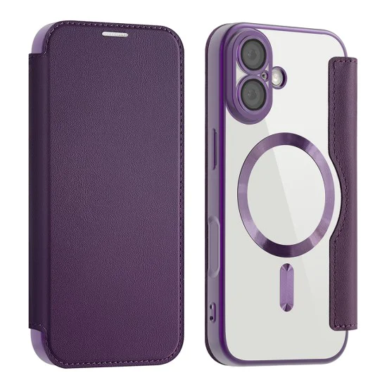 Калъф за iPhone 17 - Techsuit - SmartMag Book Case - Лилав