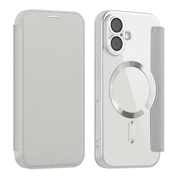 Калъф за iPhone 17 - Techsuit - SmartMag Book Case - Сив