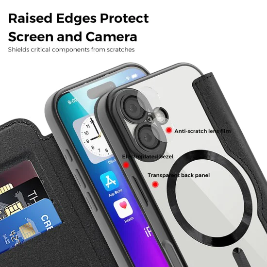 Калъф за iPhone 17 - Techsuit - SmartMag Book Case - Светло Син