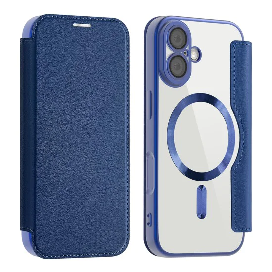 Калъф за iPhone 17 - Techsuit - SmartMag Book Case - Син