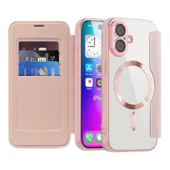 Калъф за iPhone 17 - Techsuit - SmartMag Book Case - Розов