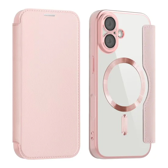 Калъф за iPhone 17 - Techsuit - SmartMag Book Case - Розов