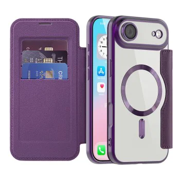Калъф за iPhone 17 Air - Techsuit - SmartMag Book Case - Лилав