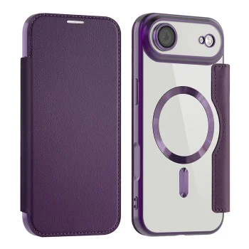 Калъф за iPhone 17 Air - Techsuit - SmartMag Book Case - Лилав