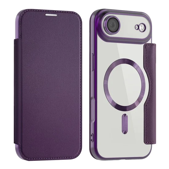 Калъф за iPhone 17 Air - Techsuit - SmartMag Book Case - Лилав