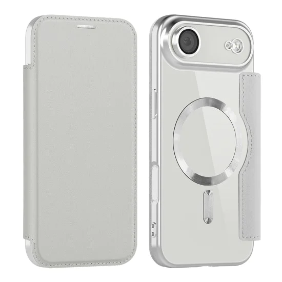 Калъф за iPhone 17 Air - Techsuit - SmartMag Book Case - Сив