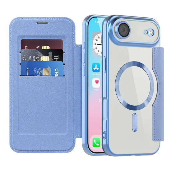 Калъф за iPhone 17 Air - Techsuit - SmartMag Book Case - Светло Син