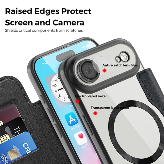 Калъф за iPhone 17 Air - Techsuit - SmartMag Book Case - Светло Син
