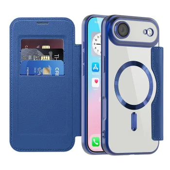 Калъф за iPhone 17 Air - Techsuit - SmartMag Book Case - Син