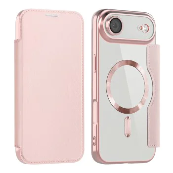 Калъф за iPhone 17 Air - Techsuit - SmartMag Book Case - Розов