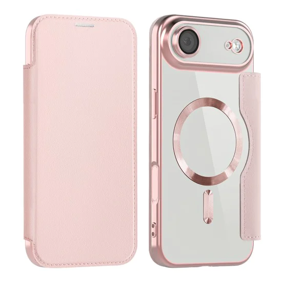 Калъф за iPhone 17 Air - Techsuit - SmartMag Book Case - Розов