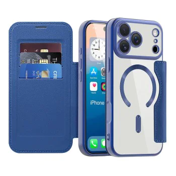 Калъф за iPhone 17 Pro Max - Techsuit - SmartMag Book Case - Син