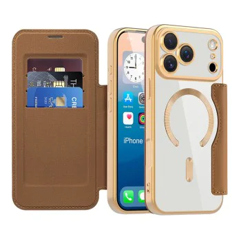 Калъф за iPhone 17 Pro Max - Techsuit - SmartMag Book Case - Кафяв