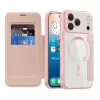 Калъф за iPhone 17 Pro - Techsuit - SmartMag Book Case - Розов
