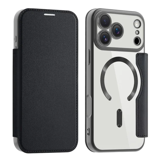 Калъф за iPhone 17 Pro - Techsuit - SmartMag Book Case - Черен