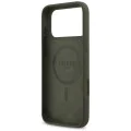 Калъф за iPhone 17 Pro Max - Guess - Силиконов триъгълен лого MagSafe (GUHMP17XSCTRLMA) - Каки