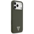 Калъф за iPhone 17 Pro Max - Guess - Силиконов триъгълен лого MagSafe (GUHMP17XSCTRLMA) - Каки