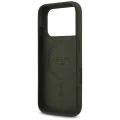 Калъф за iPhone 17 Pro - Guess - Силиконов триъгълен лого MagSafe (GUHMP17LSCTRLMA) - Каки