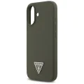 Калъф за iPhone 17 - Guess - Силиконов триъгълен лого MagSafe (GUHMP17SSCTRLMA) - Каки