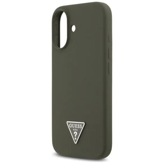 Калъф за iPhone 17 - Guess - Силиконов триъгълен лого MagSafe (GUHMP17SSCTRLMA) - Каки