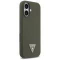Калъф за iPhone 17 - Guess - Силиконов триъгълен лого MagSafe (GUHMP17SSCTRLMA) - Каки
