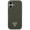 Калъф за iPhone 17 - Guess - Силиконов триъгълен лого MagSafe (GUHMP17SSCTRLMA) - Каки