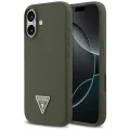 Калъф за iPhone 17 - Guess - Силиконов триъгълен лого MagSafe (GUHMP17SSCTRLMA) - Каки