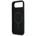 Калъф за iPhone 17 Air - Guess - Силиконов триъгълен лого MagSafe (GUHMP17MSCTRLMK) - Черен