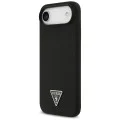 Калъф за iPhone 17 Air - Guess - Силиконов триъгълен лого MagSafe (GUHMP17MSCTRLMK) - Черен