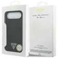 Калъф за iPhone 17 Air - Guess - Силиконов триъгълен лого MagSafe (GUHMP17MSCTRLMK) - Черен