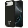 Калъф за iPhone 17 Air - Guess - Силиконов триъгълен лого MagSafe (GUHMP17MSCTRLMK) - Черен