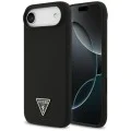 Калъф за iPhone 17 Air - Guess - Силиконов триъгълен лого MagSafe (GUHMP17MSCTRLMK) - Черен