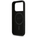 Калъф за iPhone 17 Pro - Guess - Силиконов триъгълен лого MagSafe (GUHMP17LSCTRLMK) - Черен